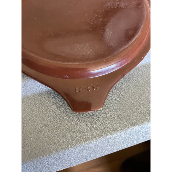 Vintage Pyrex Covered Casserole Dishes Bowls Tan Orange Gold with Brown Lid - Picture 8 of 11